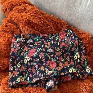 Zara Black Floral Mini Skirt